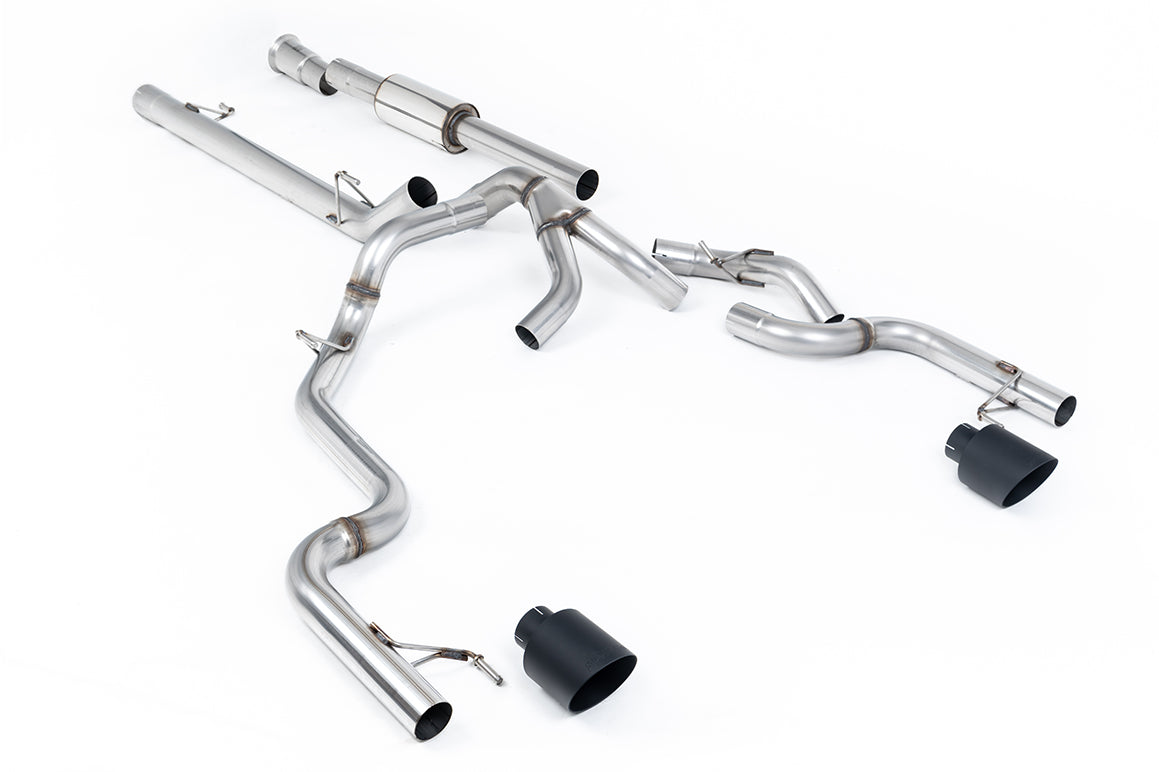 Milltek Race Cat-Back Exhaust | Ford F-150 SuperCrew 5.0 V8 Tremor - Cerakote Black Tips