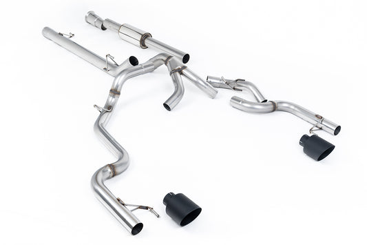 Milltek Race Cat-Back Exhaust | Ford F-150 SuperCrew 5.0 V8 Tremor - Cerakote Black Tips