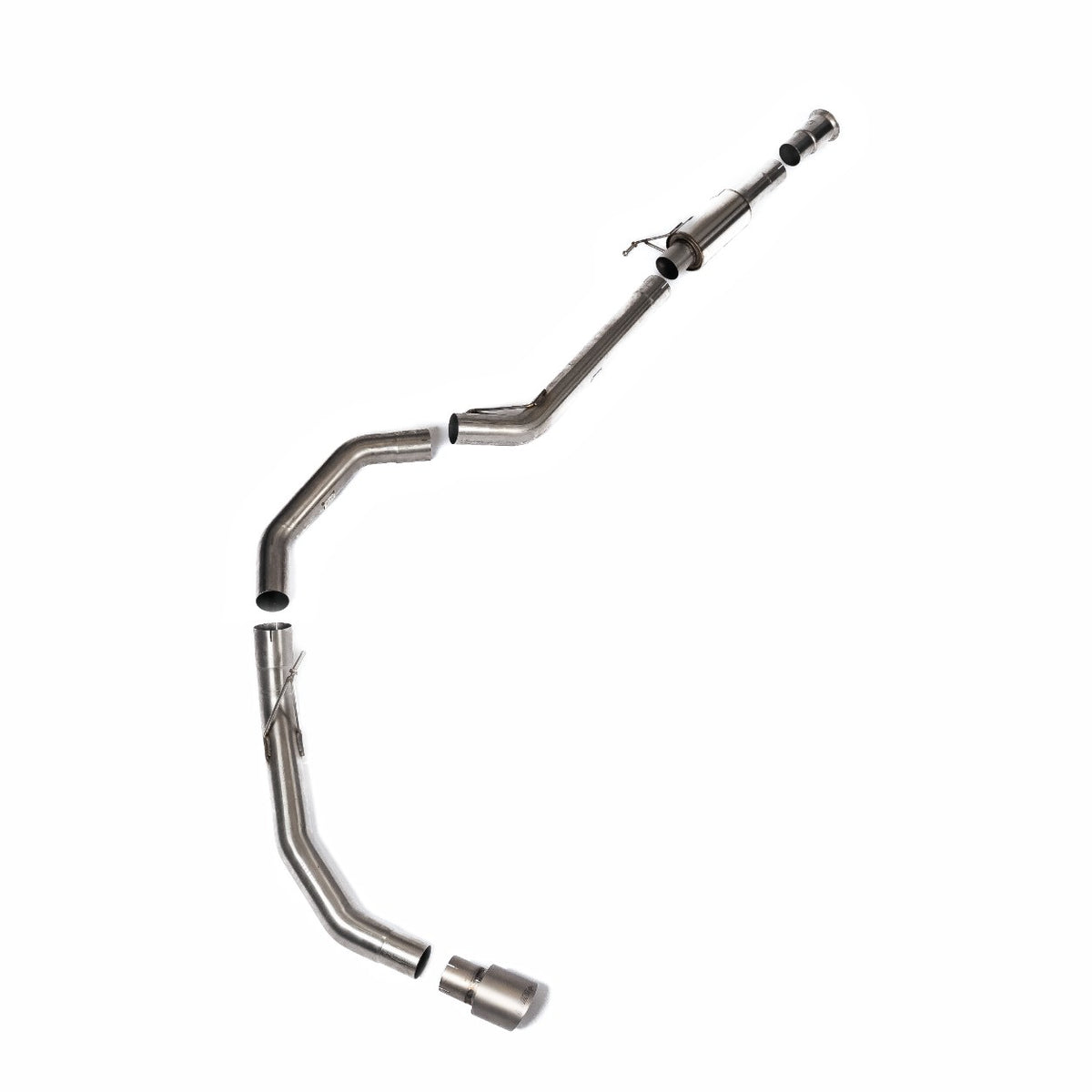 Milltek Race Cat-Back with Single Rear Exit | Ford F150 Single Cab 5.0 V8 - Brushed Titanium Tips
